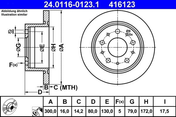 Disc frana ATE 24.0116-0123.1