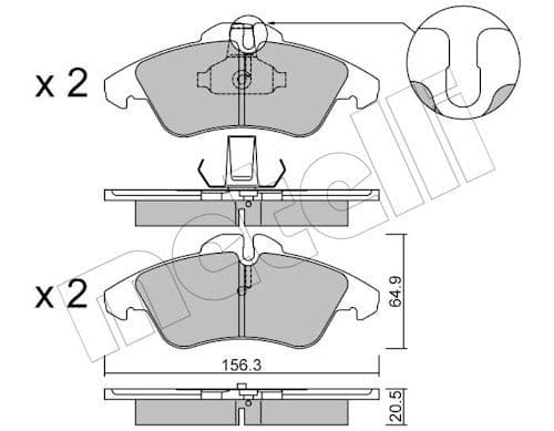 set placute frana,frana disc METELLI 22-0256-0