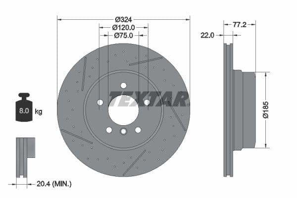 Disc frana TEXTAR PRO+ 92295505