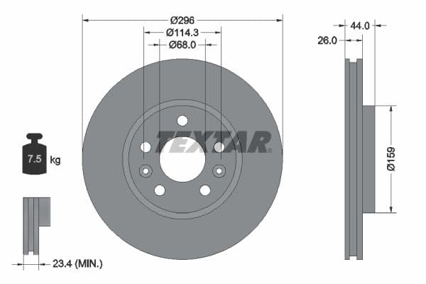Disc frana TEXTAR PRO 92300703