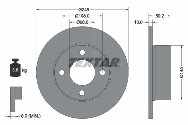 Disc frana TEXTAR 92026100