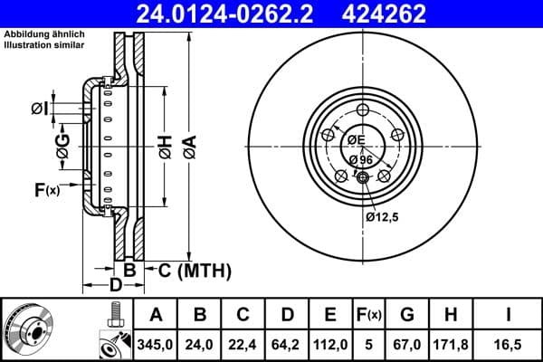 Disc frana ATE 24.0124-0262.2