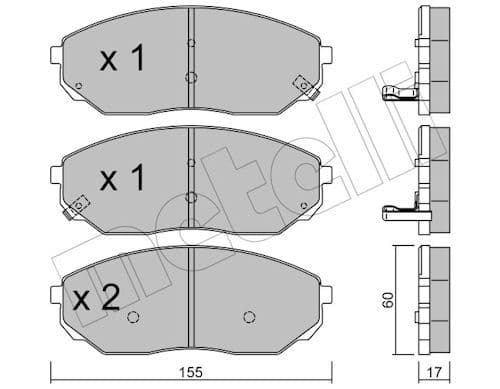 set placute frana,frana disc METELLI 22-0515-0