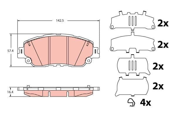 set placute frana,frana disc TRW GDB2354