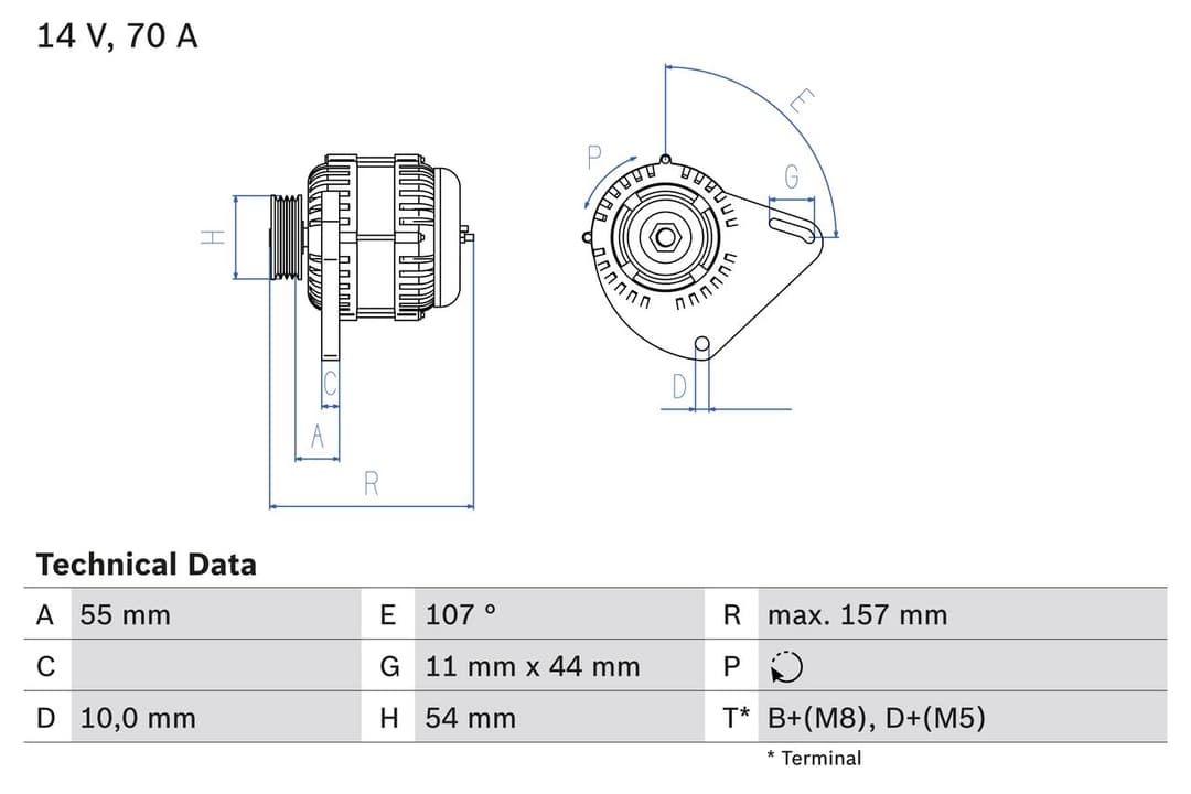 Generator / Alternator BOSCH 0 986 080 490