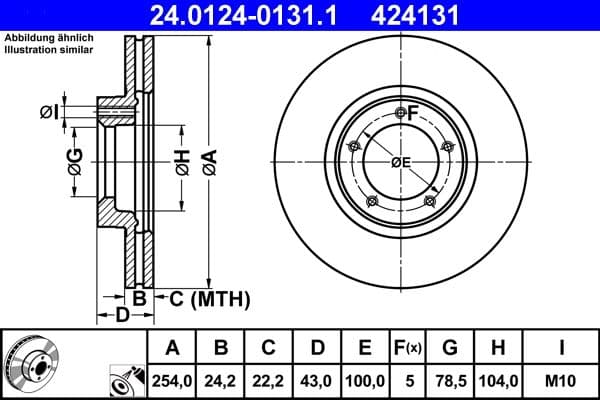 Disc frana ATE 24.0124-0131.1