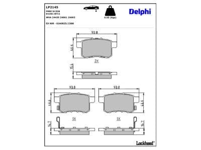 set placute frana,frana disc DELPHI LP2145
