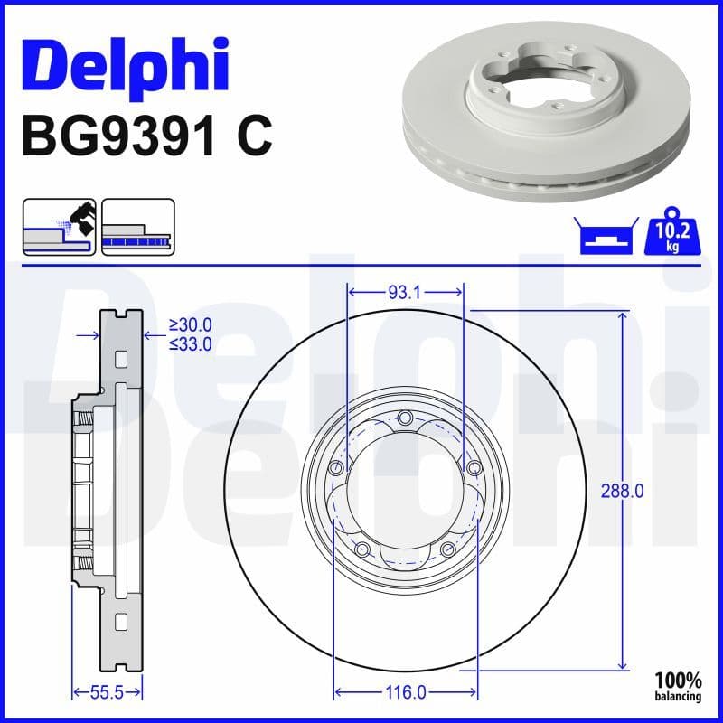 Disc frana DELPHI BG9391C
