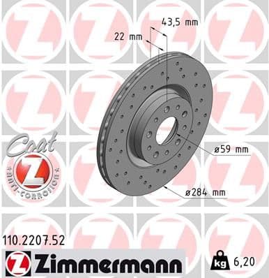 Disc frana ZIMMERMANN SPORT Z 110.2207.52