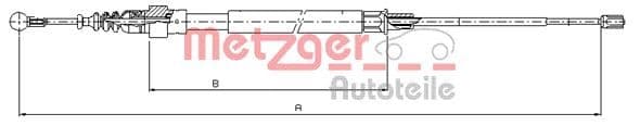 Cablu, frana de parcare METZGER 10.7509