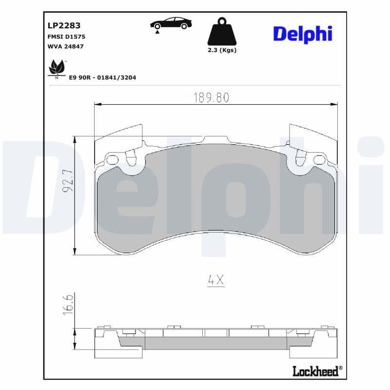 set placute frana,frana disc DELPHI LP2283