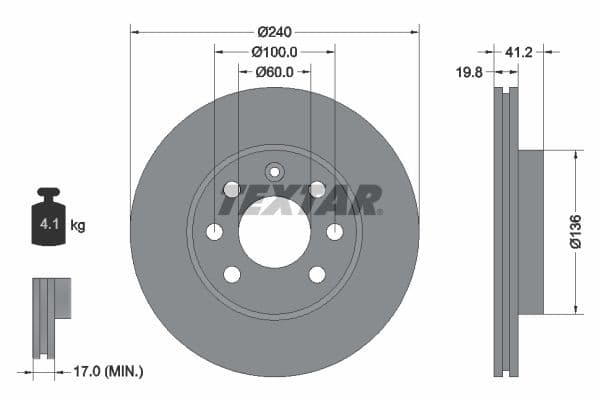 Disc frana TEXTAR 92111403