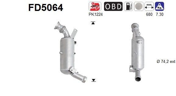 Filtru funingine/particule, sist.de esapament AS FD5064