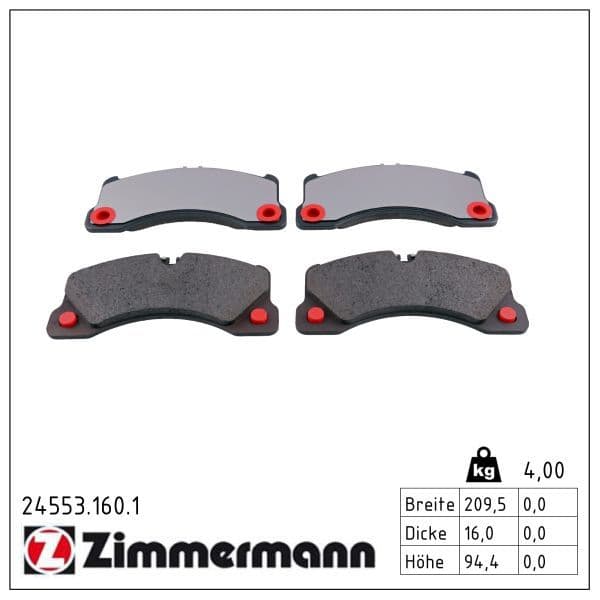 set placute frana,frana disc ZIMMERMANN 24553.160.1