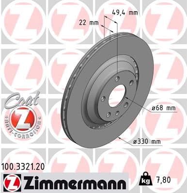 Disc frana ZIMMERMANN COAT Z 100.3321.20