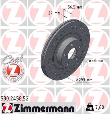 Disc frana ZIMMERMANN SPORT Z 530.2458.52