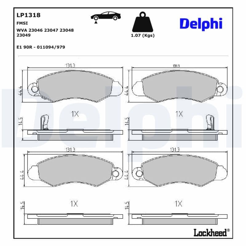 set placute frana,frana disc DELPHI LP1318