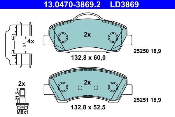 set placute frana,frana disc ATE Ceramic 13.0470-3869.2