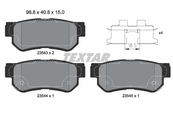 set placute frana,frana disc TEXTAR Q+ 2354301