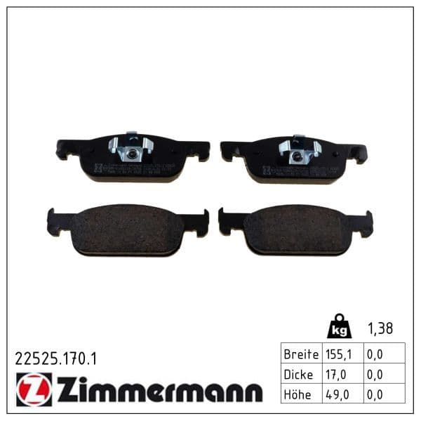 set placute frana,frana disc ZIMMERMANN 22525.170.1