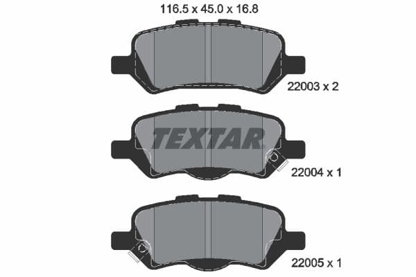 set placute frana,frana disc TEXTAR 2200301