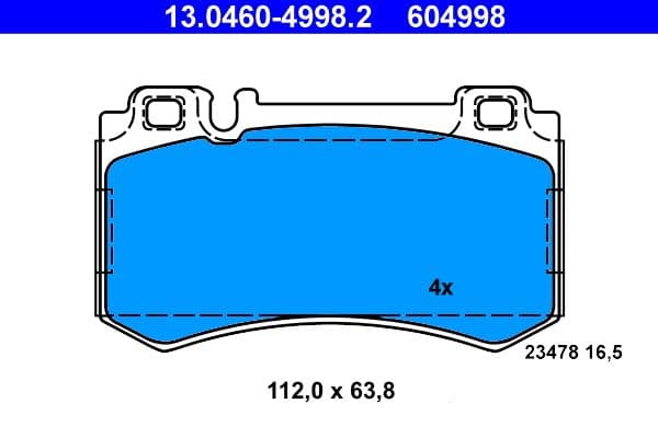 set placute frana,frana disc ATE 13.0460-4998.2
