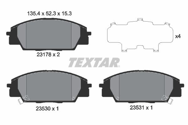 set placute frana,frana disc TEXTAR 2317801