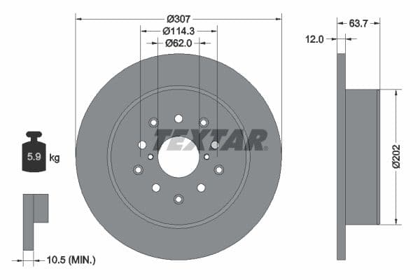 Disc frana TEXTAR PRO 92170803