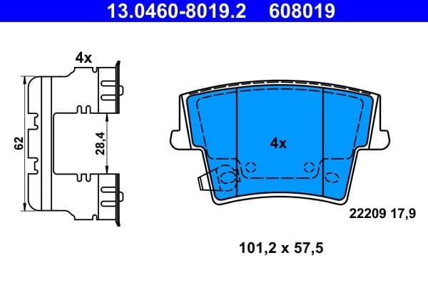 set placute frana,frana disc ATE 13.0460-8019.2