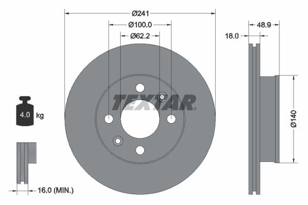 Disc frana TEXTAR PRO 92147103