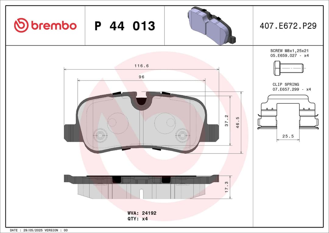 set placute frana,frana disc BREMBO PRIME LINE P 44 013