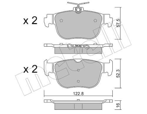 set placute frana,frana disc METELLI 22-1281-0