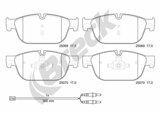 set placute frana,frana disc BRECK 25069 00 701 00