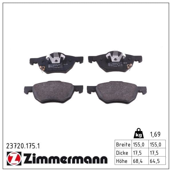 set placute frana,frana disc ZIMMERMANN 23720.175.1