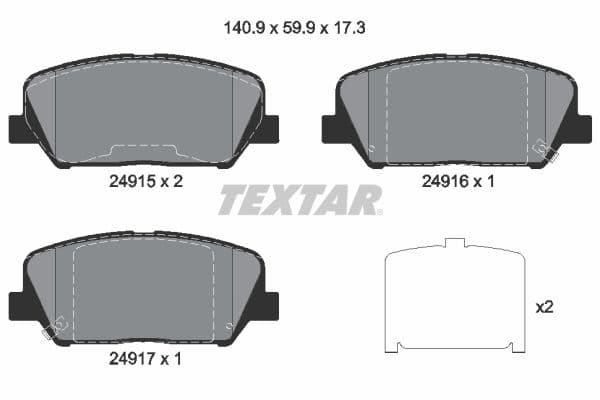 set placute frana,frana disc TEXTAR Q+ 2491501