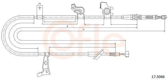 Cablu, frana de parcare COFLE 17.5066