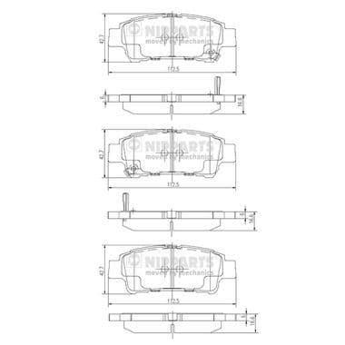 set placute frana,frana disc NIPPARTS J3612019