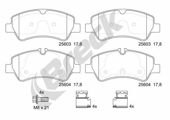 set placute frana,frana disc BRECK 25603 00 653 00