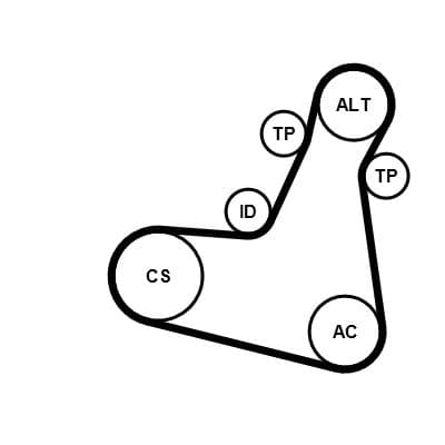 Set curea transmisie cu caneluri CONTINENTAL CTAM 7PK1196 EXTRA K2
