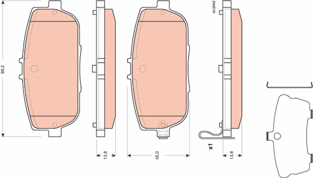 set placute frana,frana disc TRW GDB3402