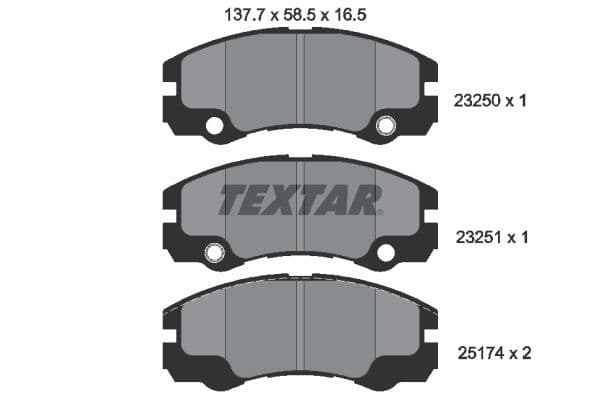 set placute frana,frana disc TEXTAR 2325001