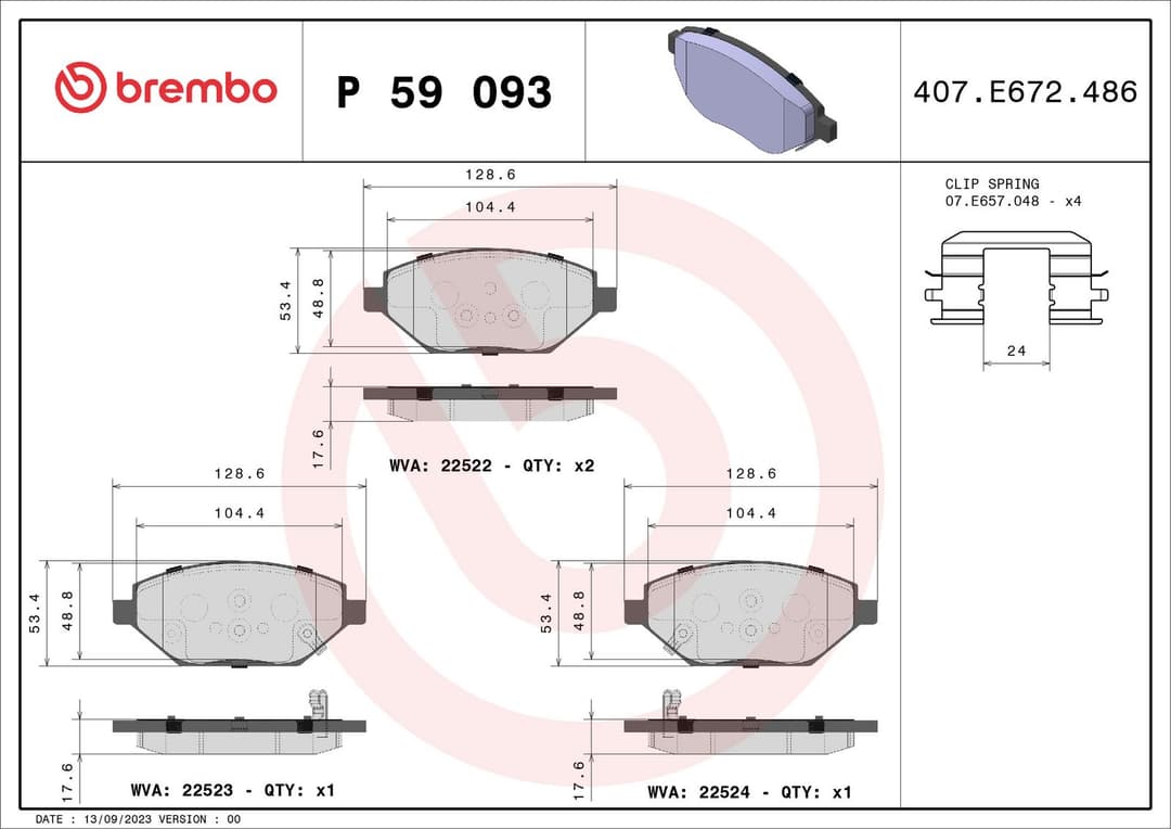 set placute frana,frana disc BREMBO PRIME LINE P 59 093