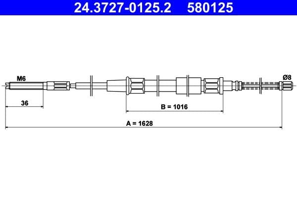 Cablu, frana de parcare ATE 24.3727-0125.2