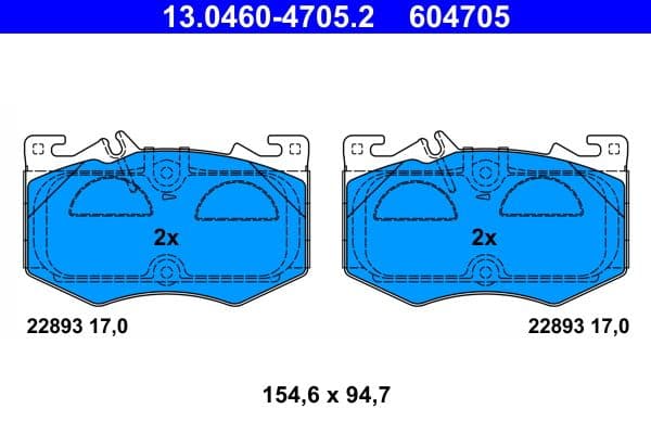 set placute frana,frana disc ATE 13.0460-4705.2