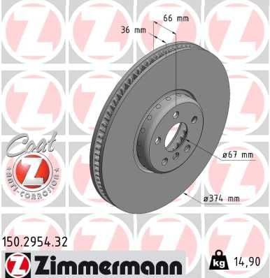 Disc frana ZIMMERMANN FORMULA F 150.2954.32