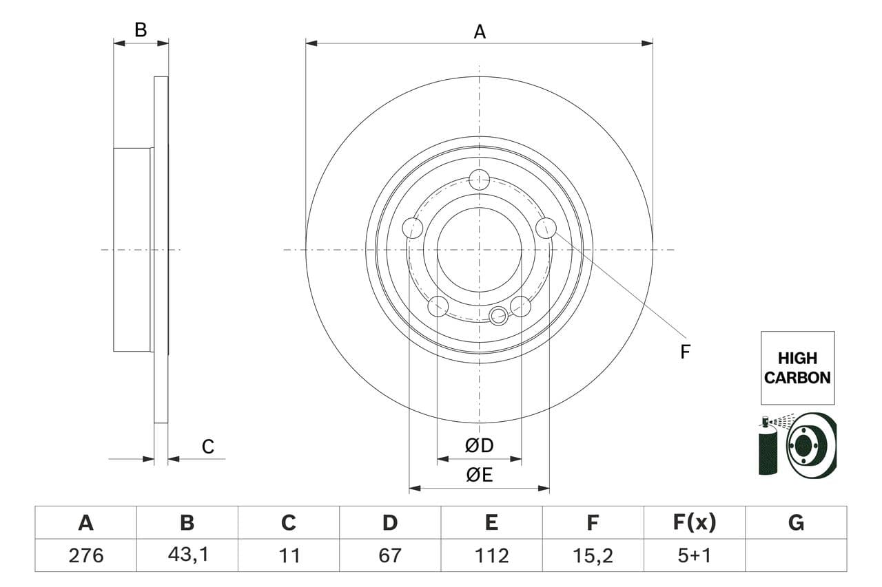 Disc frana BOSCH 0 986 479 H60