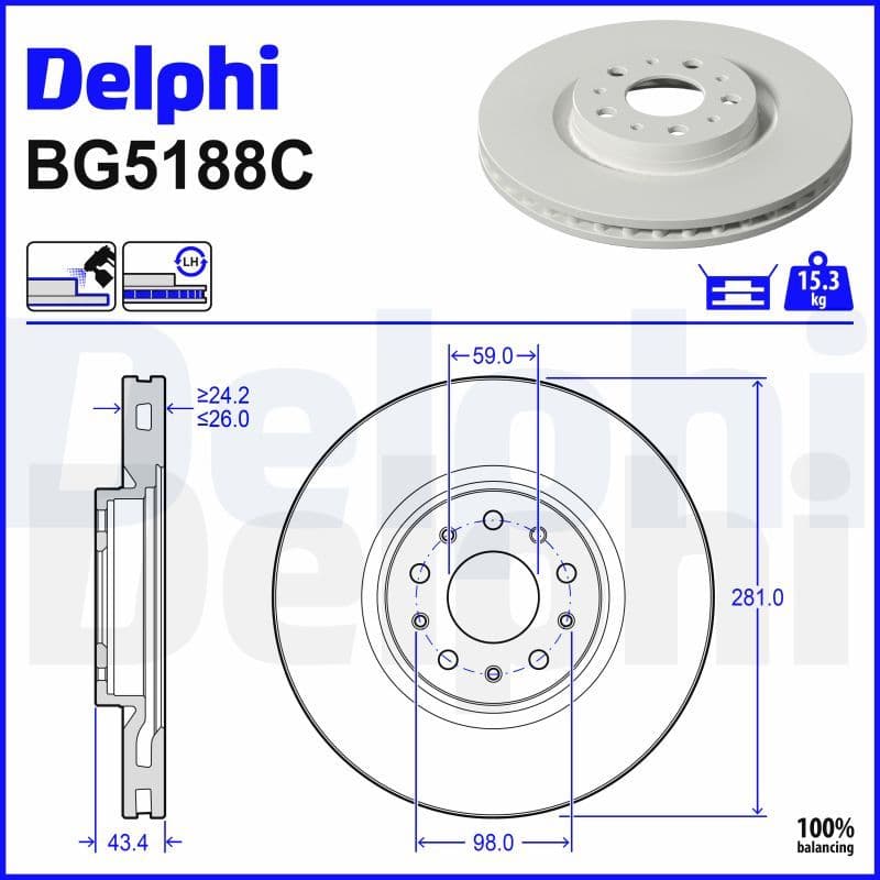 Disc frana DELPHI BG5188C