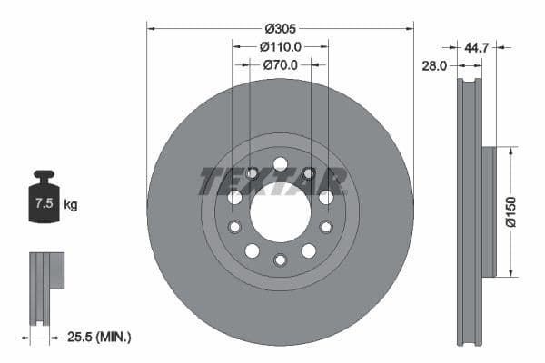 Disc frana TEXTAR PRO+ 92326305