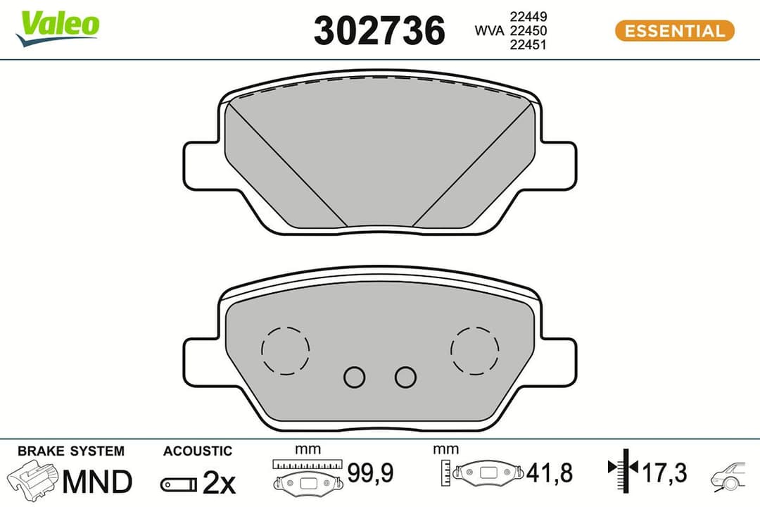 set placute frana,frana disc VALEO 302736