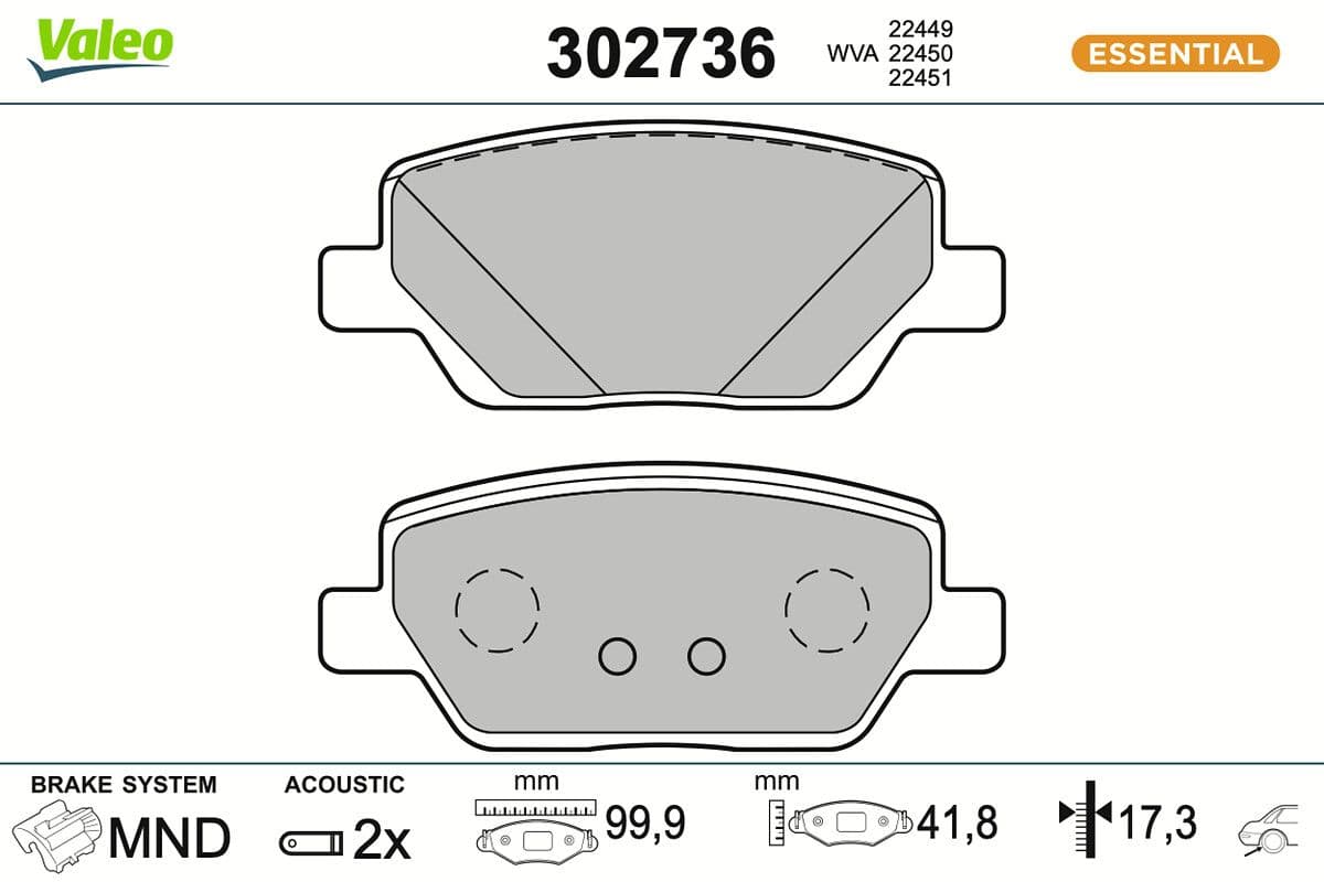 set placute frana,frana disc VALEO 302736